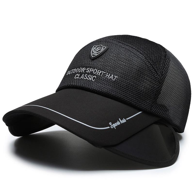 Unisex Breathable Mesh Duckbill Sun Hat with Adjustable Brim for Outdoor Activities