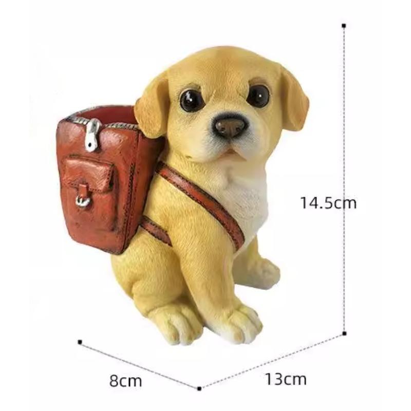 Cute Puppy Pencil Holder Desk Decorations Home Decorations Resin Crafts Gifts for Kids Desktop Storage