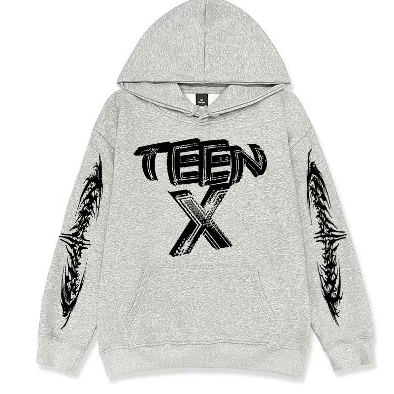 Rapper Ken Carson Teen X Logo Sweatshirt Men High Quality Casual Fleece Hoodie Unisex Vintage Hip Hop Oversized Pullover Hoodies