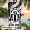 Asciugamano da Spiaggia Stampa FC Zürich Nome Personalizzato Testo Asciugamano Morbido per Piscina