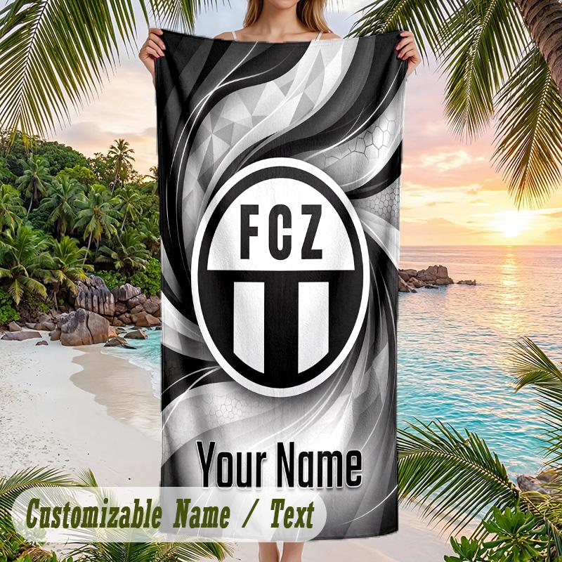 Asciugamano da Spiaggia Stampa FC Zürich Nome Personalizzato Testo Asciugamano Morbido per Piscina