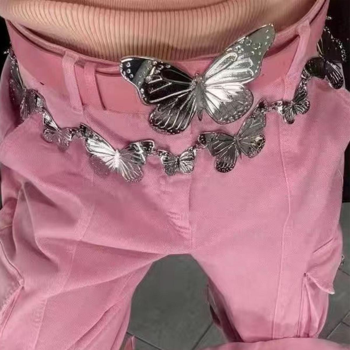 

Новый Y2k, женская цепочка на живот с бабочкой, модное сексуальное пляжное бикини, поясная цепочка для тела, платье, поясная цепочка, ювелирные изделия в стиле панк, аксессуары для вечеринок