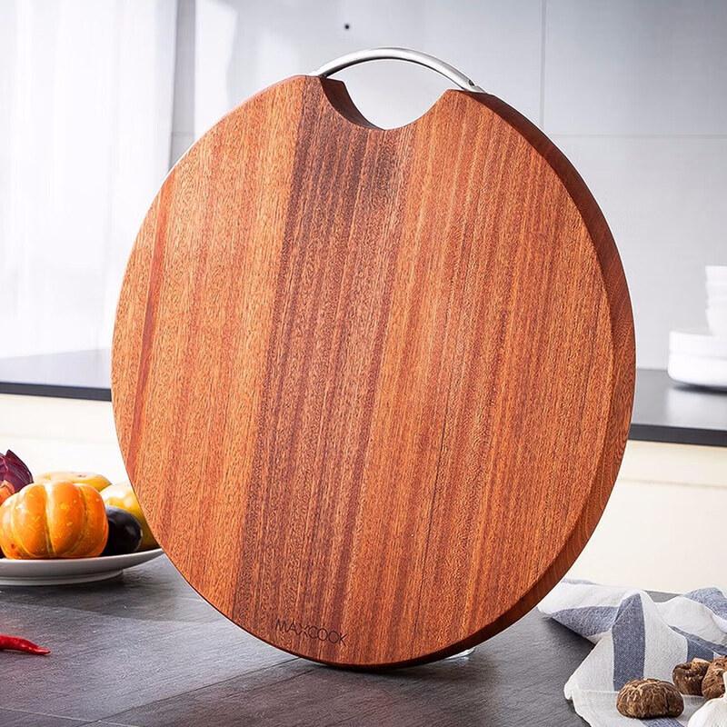maxcook Abanoz Ağacı Yuvarlak Kesme Tahtası