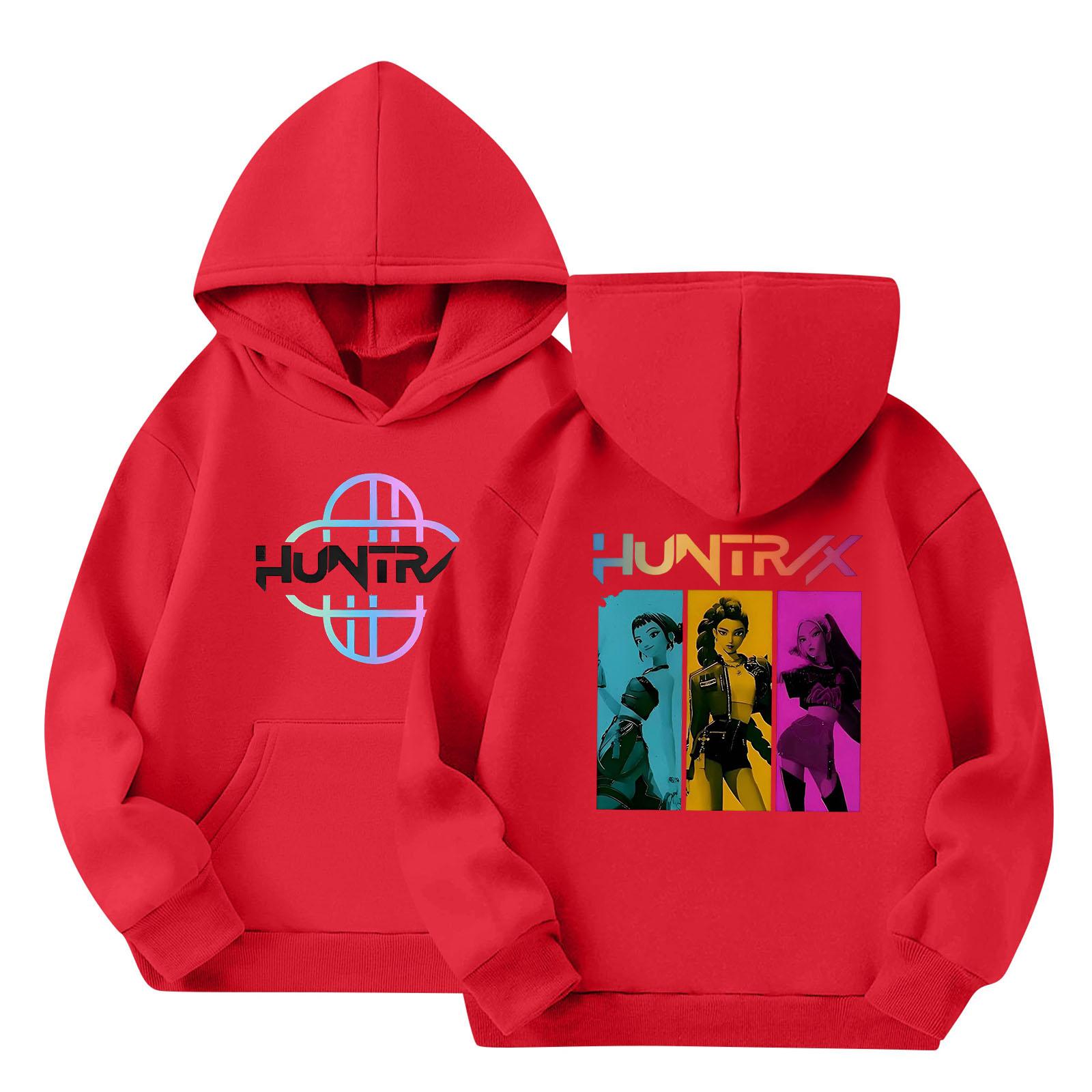 

Детская толстовка с капюшоном для мальчиков и девочек, модная толстовка с длинными рукавами и принтом 150 красный