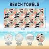 Cute Dog Flower Seaside Vacation Beach Towel Swimming Bath Towel Sports Fitness Towel