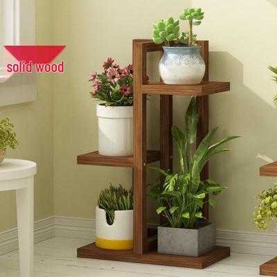 Solid Wood Plant Stand: Floor-Standing Flower Pot Holder for Balcony, Living Room, or Outdoor Space