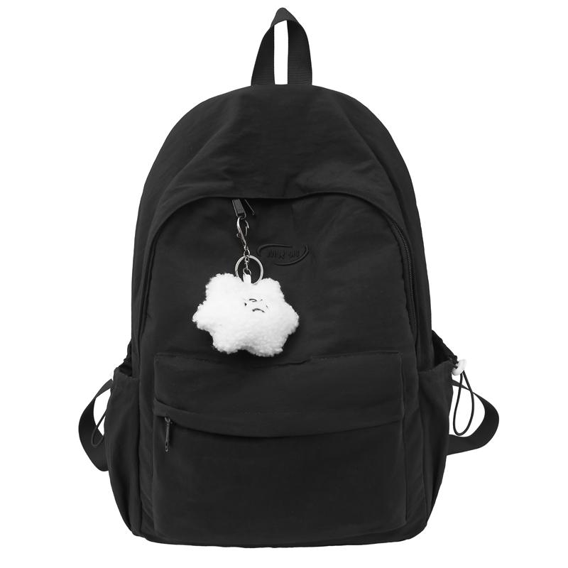 

Жіночий шкільний рюкзак для учнів середньої та старшої школи, легкий однотонний дорожній рюкзак Small чорний