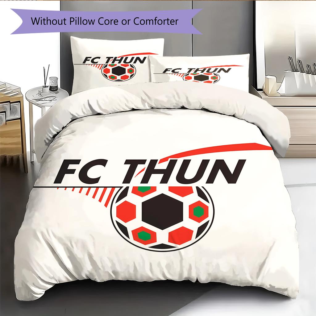Biancheria da letto con motivo FC Thun Decorazione per la casa Regalo di compleanno (1 * copripiumino + 2 * federa, senza nucleo)