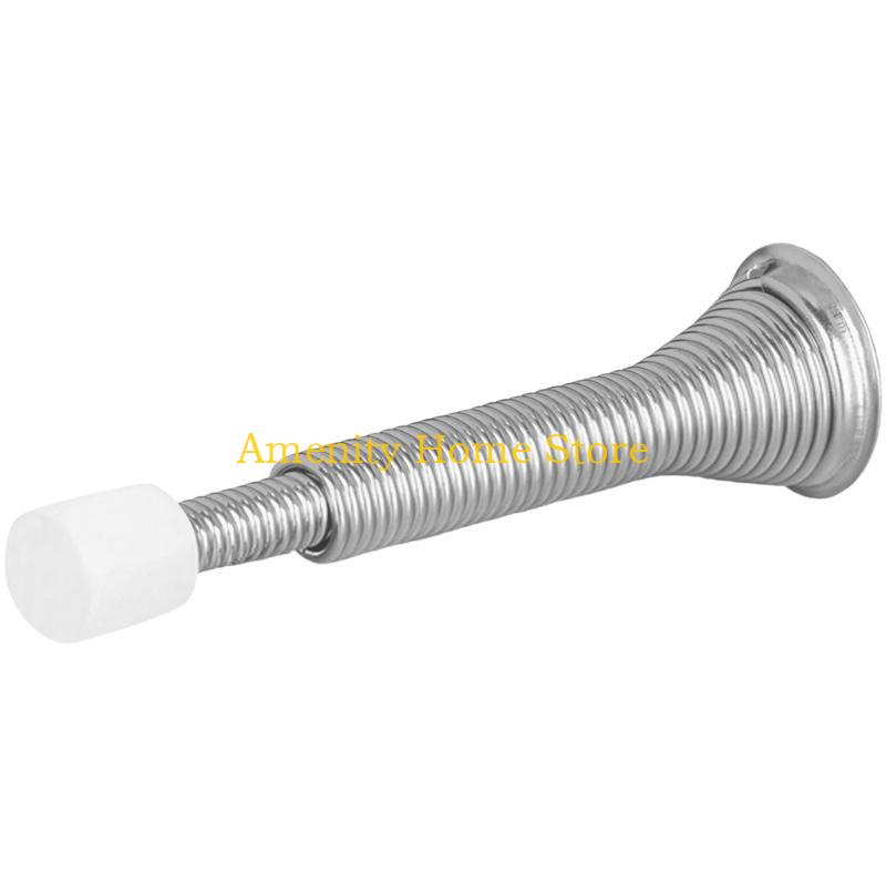 F26C Wall Mounted Spring Door Stop with Rubber Tip Wall Protects for Door Protections
