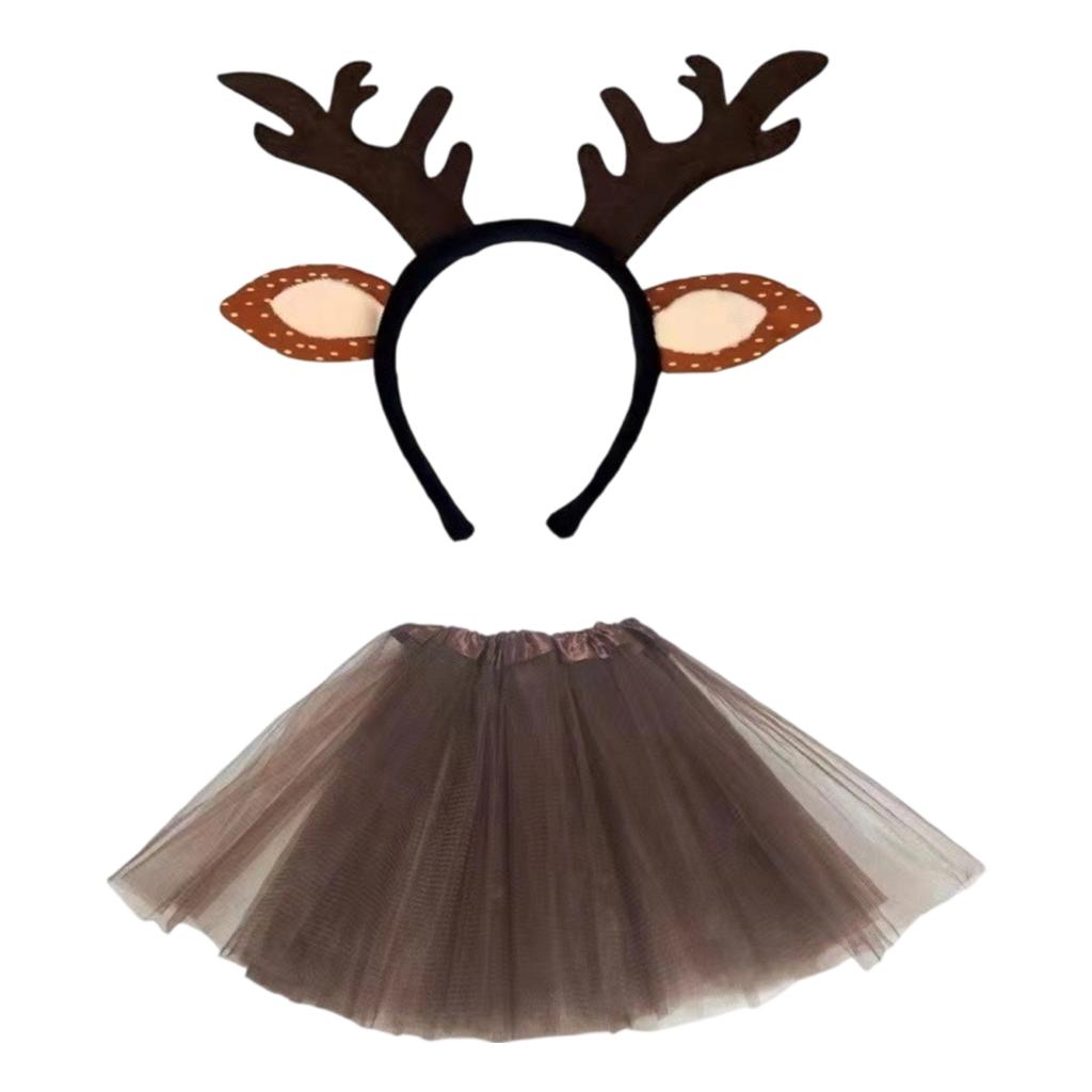 Children's Christmas Headband and Skirt Set for Holiday Costume