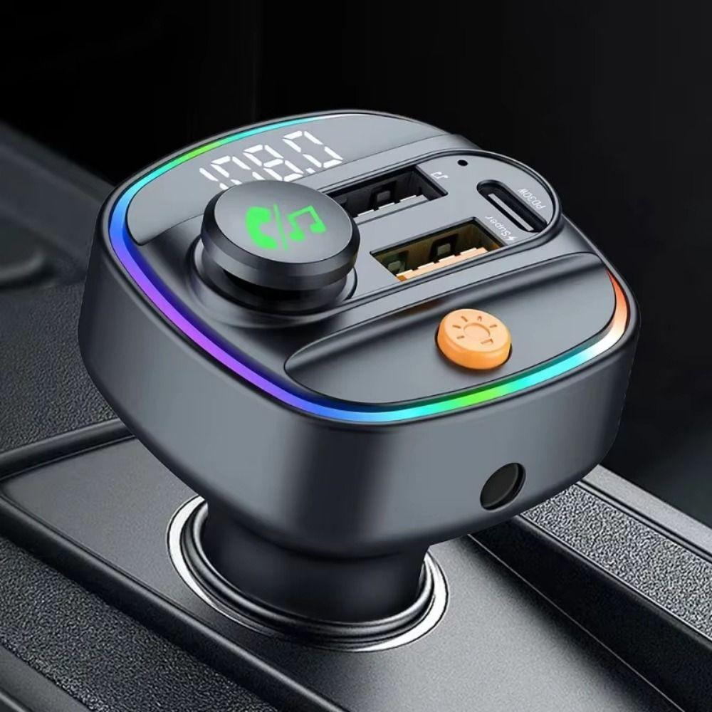 

Красочная атмосфера Свет Bluetooth 5.3 FM Передатчик Автомобильное радио Аксессуары для салона автомобиля C4-Black