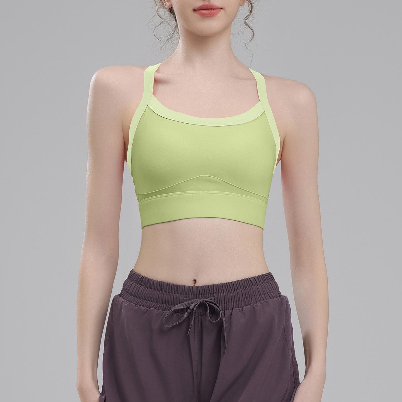 

Высокопрочный ударопрочный спортивный бюстгальтер для бега, быстросохнущий цельный бюстгальтер для йоги с контрастной спинкой для женщин XL