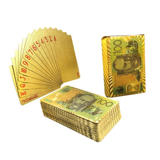1 Deck Playing Cards Embossed Prints No Creases Portable Waterproof Plastic Cards Leisure Game Color Multiplayer Deck Game Golden
