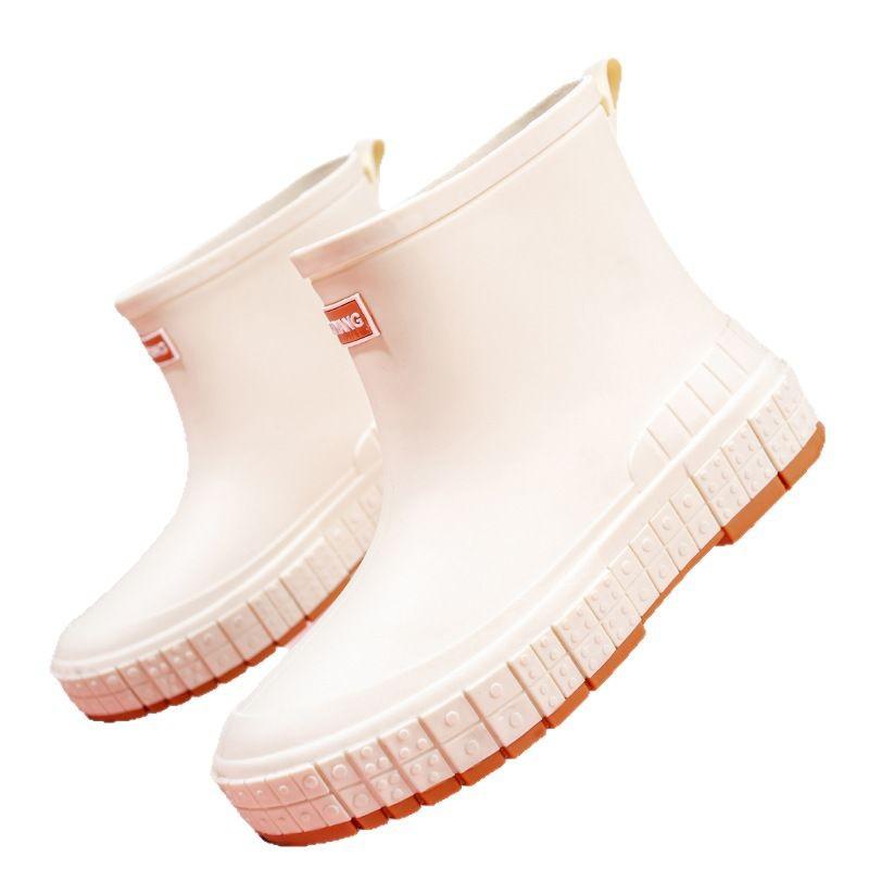 Japoński student mody wszechstronne buty deszczowe buty do wody wodoodporne botki antypoślizgowe krótkie ciepłe na zewnątrz dla dorosłych do kuchni gumowe buty