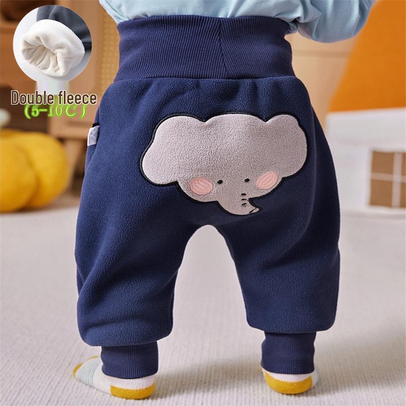 Baby Jungen Winter Fleece Leggings mit hohem Bund und Bauchschutz