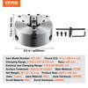 3-Jaw Lathe Chuck, 10'', Self-Centering Lathe Chuck, 0.24-9.84 in/6-250 mm Clamping Range with T-key Fixing Screws Hexagon Wrench, for Lathe 3D