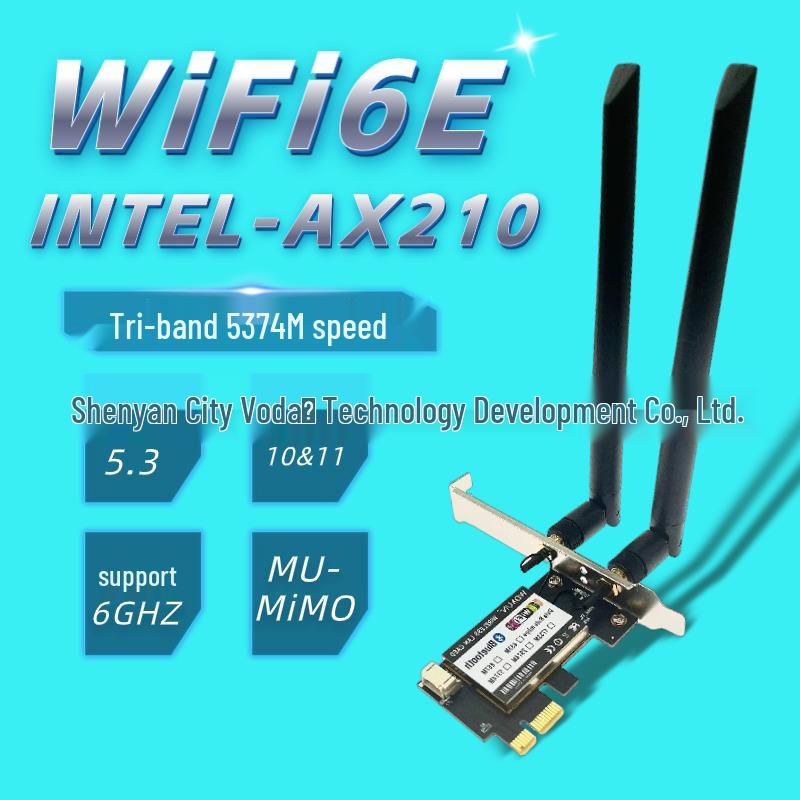 Compatible with Intel AX210 WiFi 6E Wireless Network Card 5G Bluetooth 5.3 for Laptop/Desktop M.2.