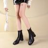 Square Toe Women Ankle Boots Thin Mid Heels  Back Zipper Dress Sock Boots Woman Size Botines Para Mujeres