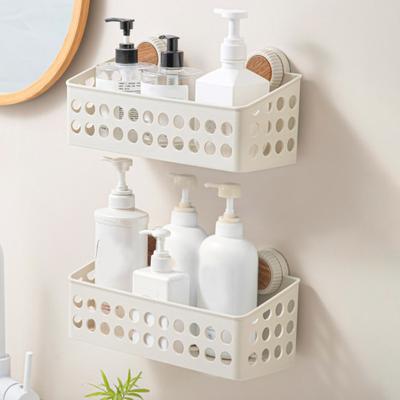 Saugnapf-Aufbewahrungsregal Große Kapazität Starke Tragfähigkeit Einfache Installation Badezimmer Duschablage Wasserdichter Organizer