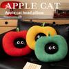 Apple Cat Plush Pillow Cartoon Soft Short Pile Dreamy Throw Pillow For Kids And Teens