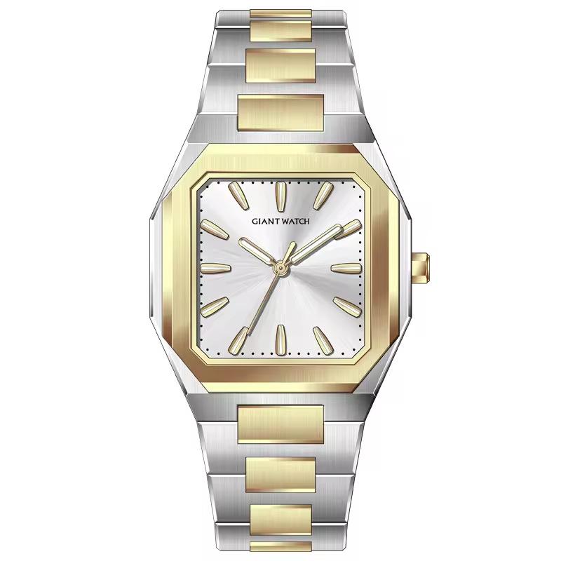 Fashion Casual Luxury Men S Stainless Steel Square Quartz Watch Available