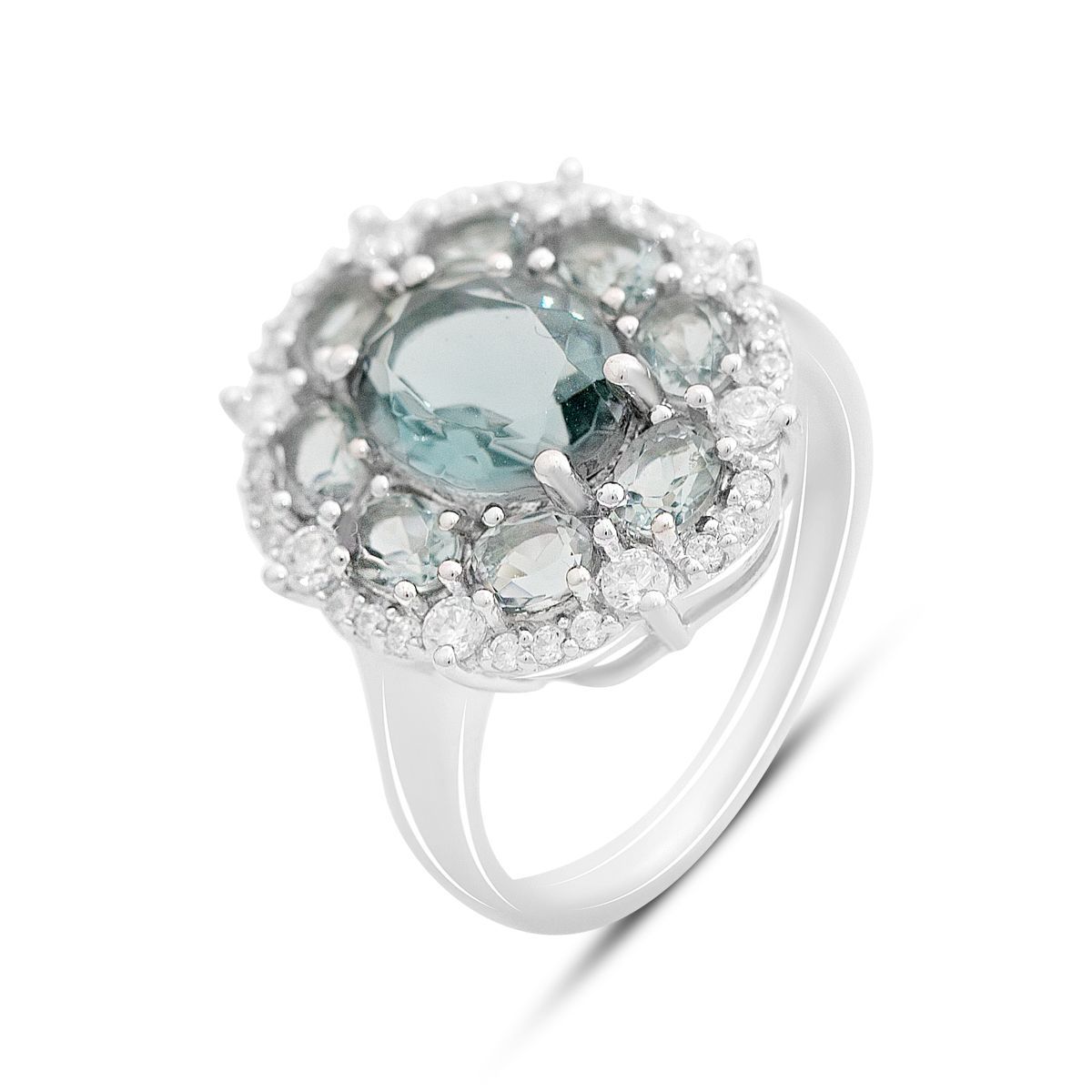 

Срібна каблучка з топазом Лондон Блю 3.659ct, вага виробу 5,6 гр (2167686) 17.5 синій