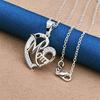 925 Sterling Silver 16-30 Inch Heart-shaped MOM Zircon Pendant Necklace, Women's Charm, Wedding Jewelry, Gift Accessories