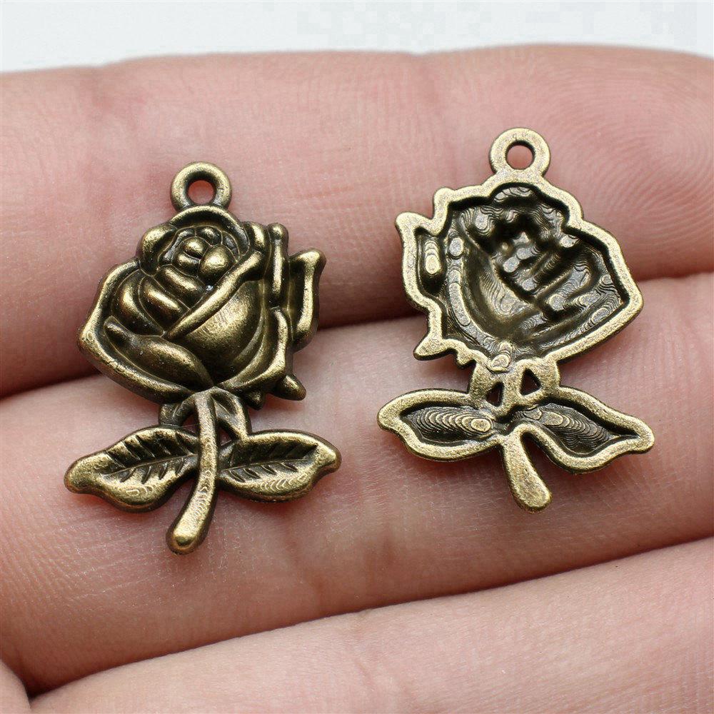 Rose Lotus Charms Pendant Boys Jewellery Bulk Cool Things