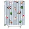 GAETU Cute Rabbit Christmas Shower Curtain Holiday Festive Bathroom Decor Waterproof Fabric Holiday Shower Curtain Set Xmas Ho