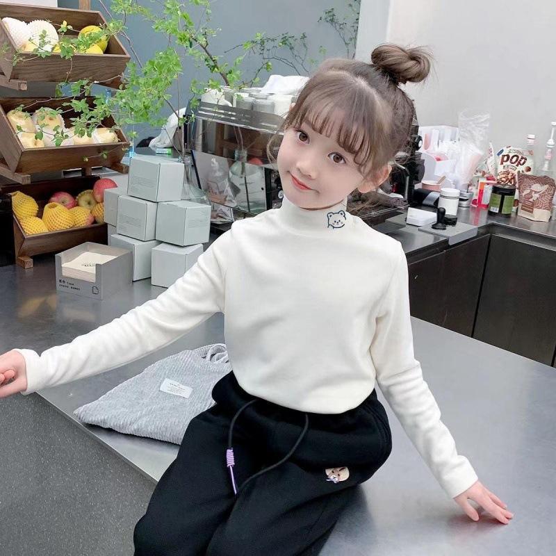 Girls Winter Thermal Base Layer Shirt Kids Stylish Half Turtleneck Long Sleeve Tee Baby Warm Inner Top