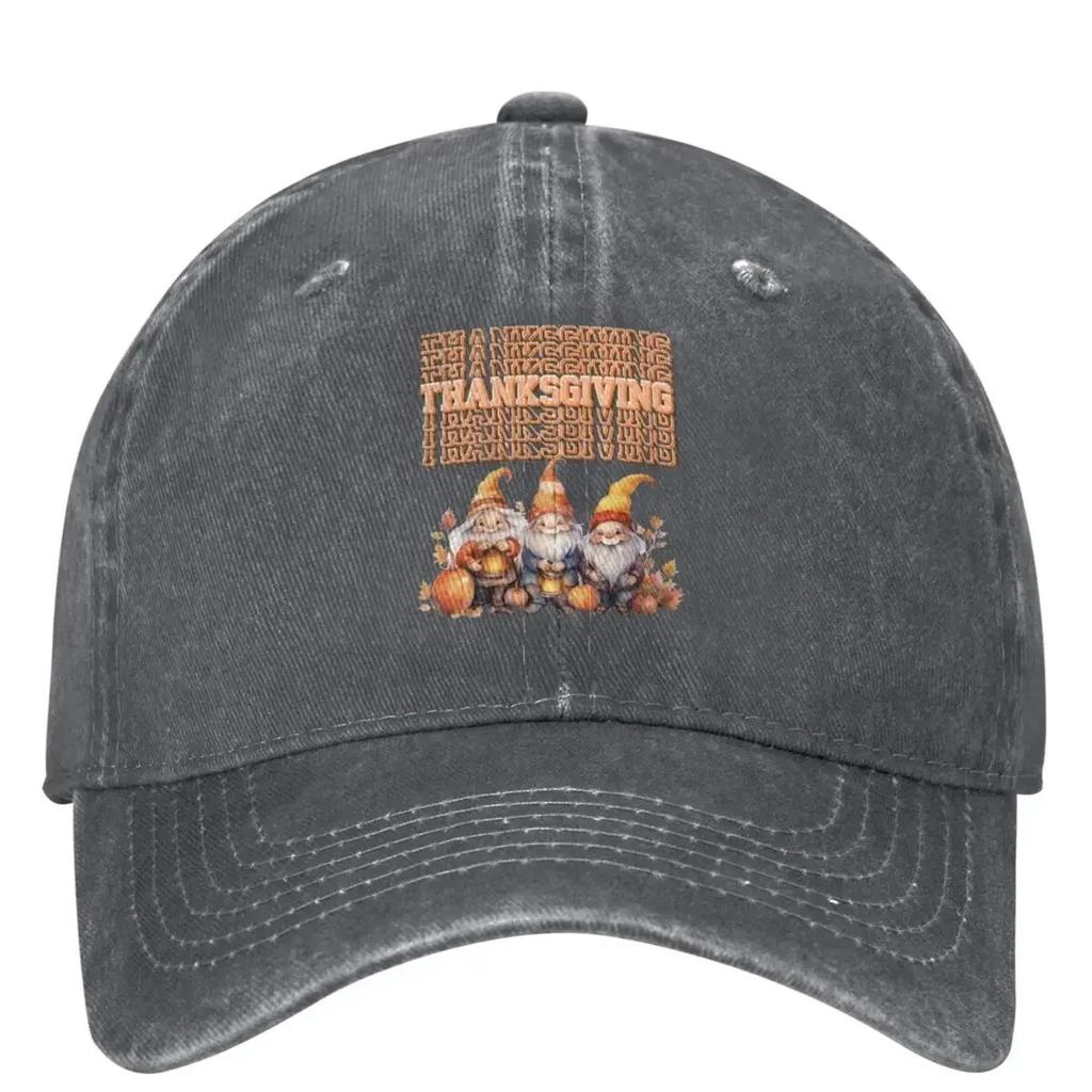 Autumnal Thanksgiving Gnomes Baseball Cap Pumpkin Funny Unisex Unisex Hip Hop Hats Sun Protection Outdoor Baseball Caps Gift Idea