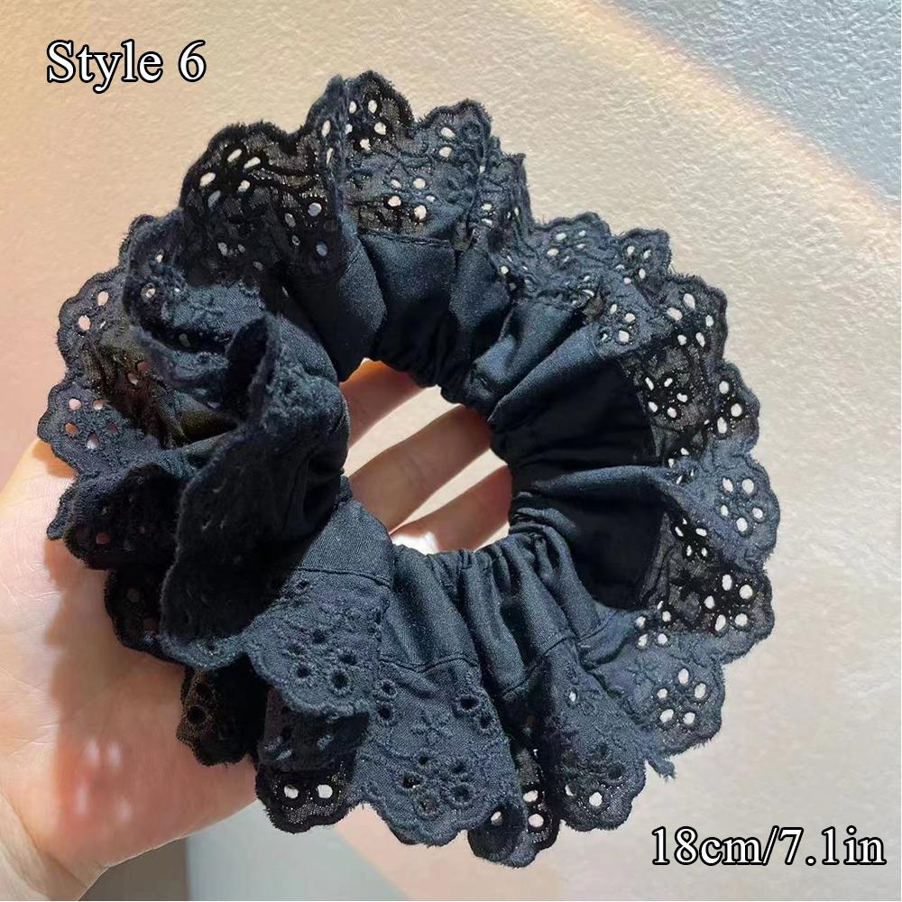 Hair Accessories Four Layer Oversized Lace French Hair Ring Ponytail Holder Hair Ties Lolita Lace Scrunchies INS DIY Soft 1PCS