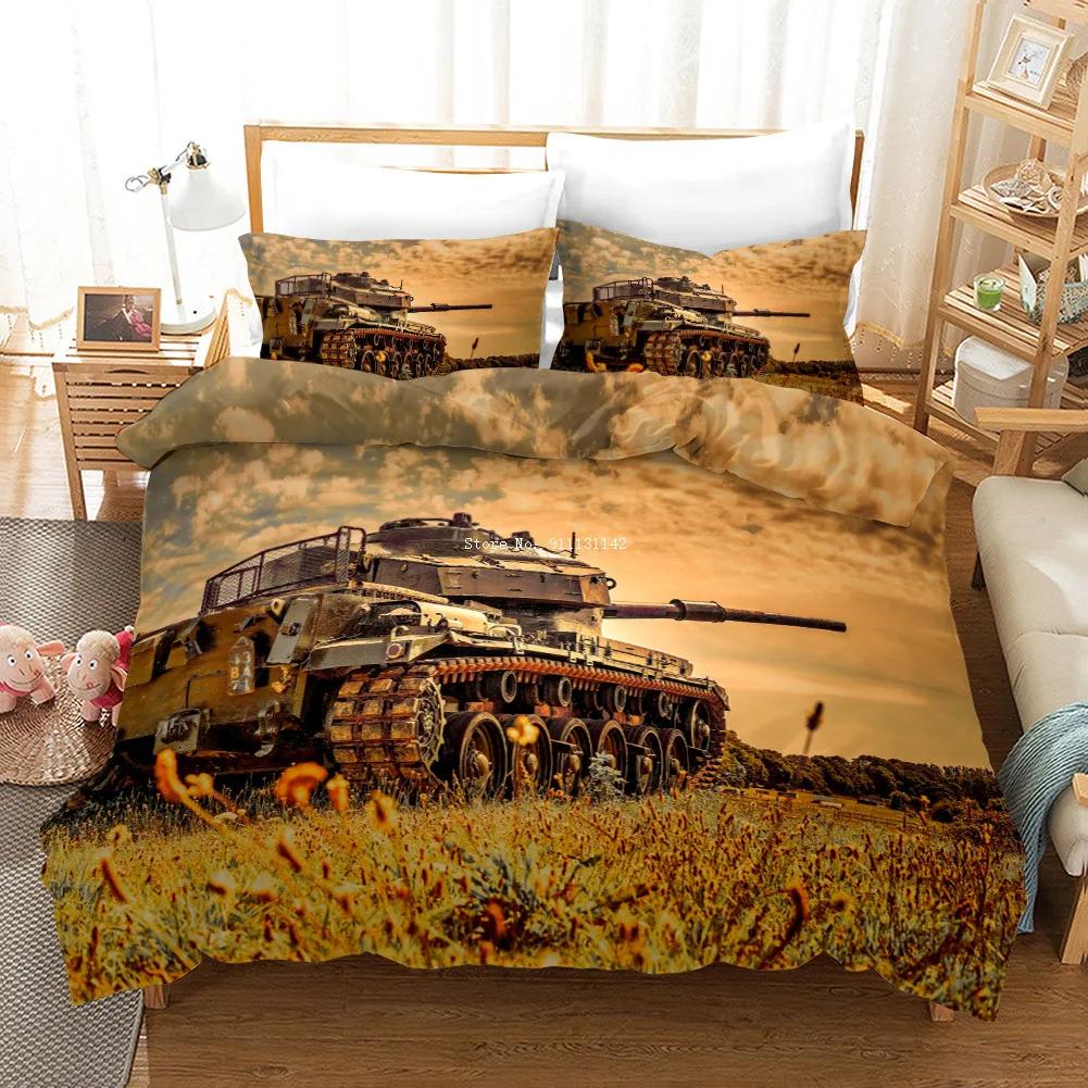 Tank Race Bedding Set Deluxe Home Textile Single Double King Queen Bedding Set Modern Down Quilt Cover And Pillowcase