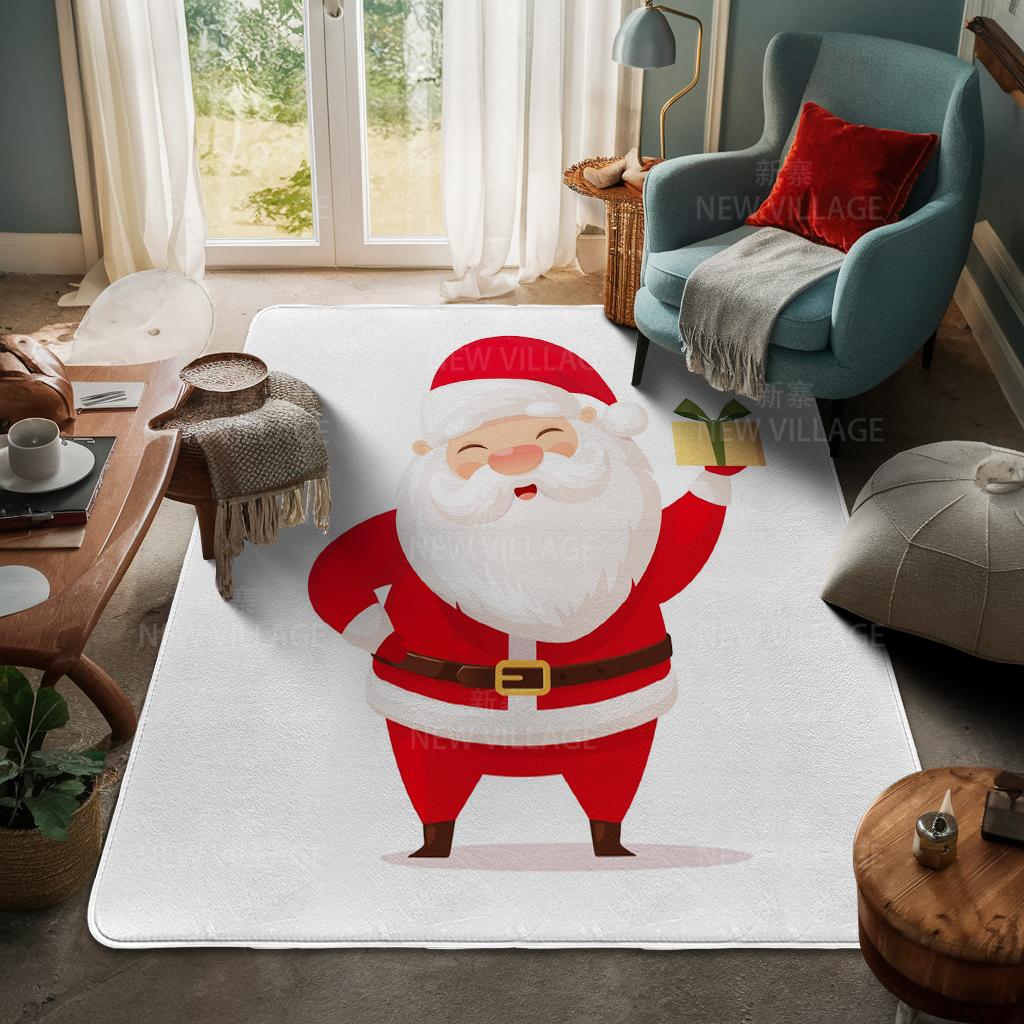 House Entrance Carpet Home Door Mat Living Room Bath Foot Bathroom Non-slip Water Absorption Rugs Bath Merry Christmas Winter