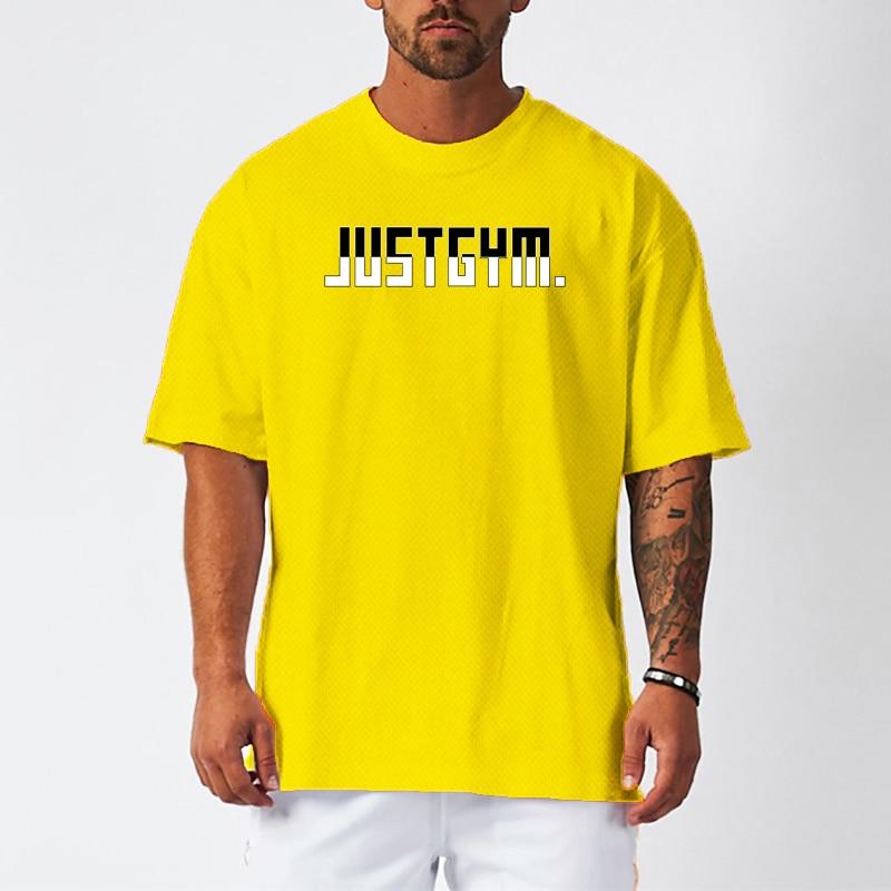 Muscleguys Summer Men's Short-sleeved Youth Fitness Bottoming Sweatshirt Trend Breathable Top