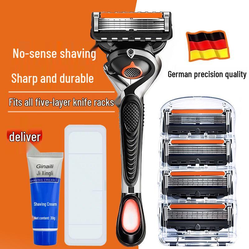 Cross-Border 5-Blade Men's Razor Head with German Technology