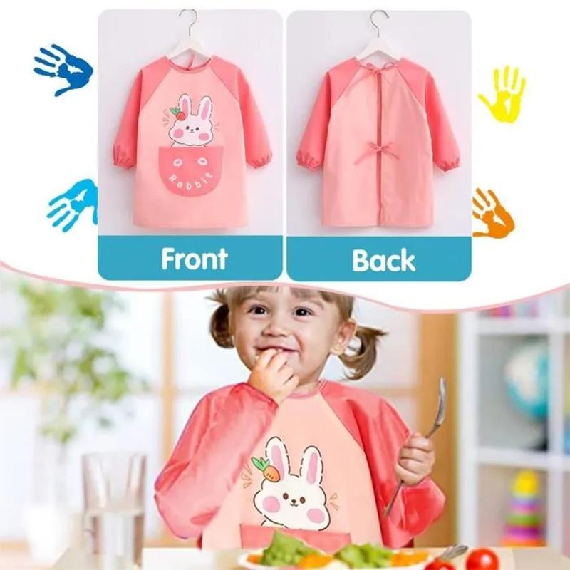 Cute Cartoon Smock Infant Protective Apron Children's Waterproof Bib Suitable For Babies To Play Eat Etc