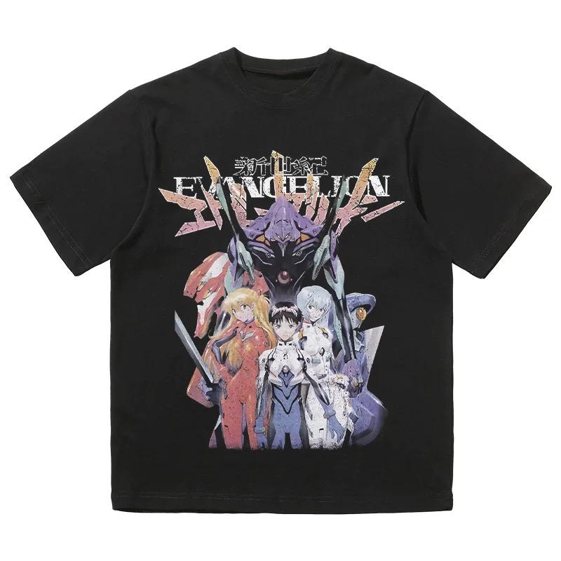 

2024 Popular American T-shirt Vintage Anime Print Short Sleeve Loose Cotton Men and Women Comfortable Breathable High Quality M
