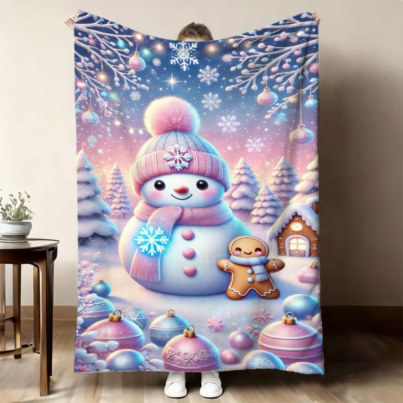 Drink Candy Cane Holiday Fleece Blanket For Winter Bedroom Decor Lightweight Plush Throw Blanket Cover