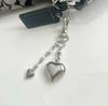 Silver Heart Charm for Handbags Unique Silver Heart Keychain Pendant Stylish Bag Hanging Ornament for Gatherings
