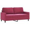 2 Piece Sofa Set with Cushions Burgundy Velvet