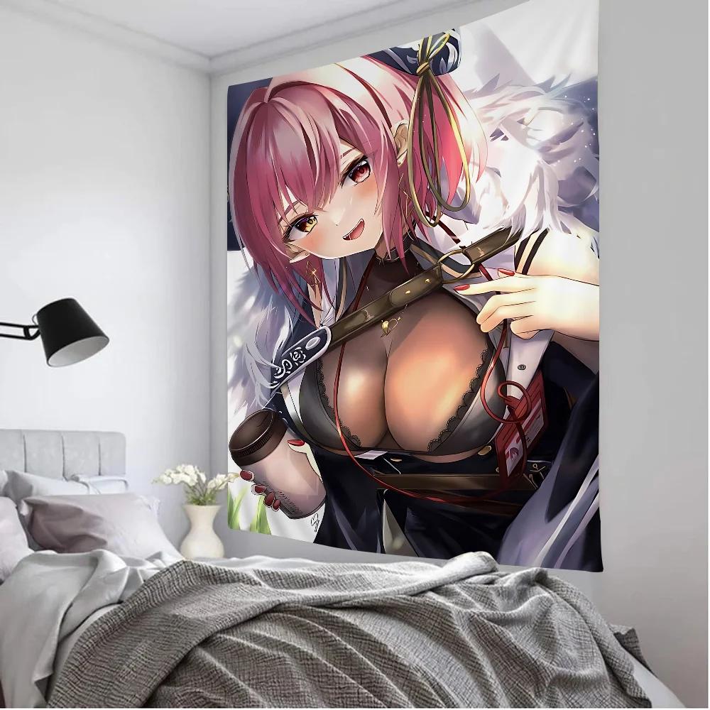 Kawaii Heterochromia Anime Girl Wall Tapestry Cute Plush Toy Moe Aesthetic Adorable Room Decor for Otaku Y2K Fashion Lovers