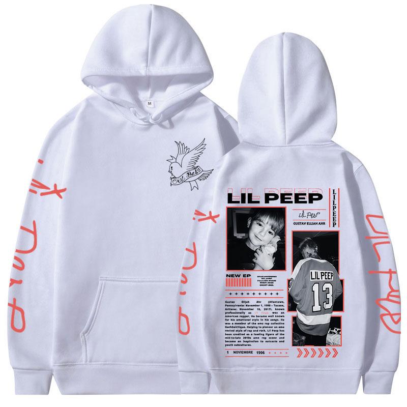Raper Lil Peep Crybaby Hellboy Bluzy z kapturem Moda Hip Hop Retro Bluzy Męskie Odzież Luźne Długie Rękawy Polarowe Swetry