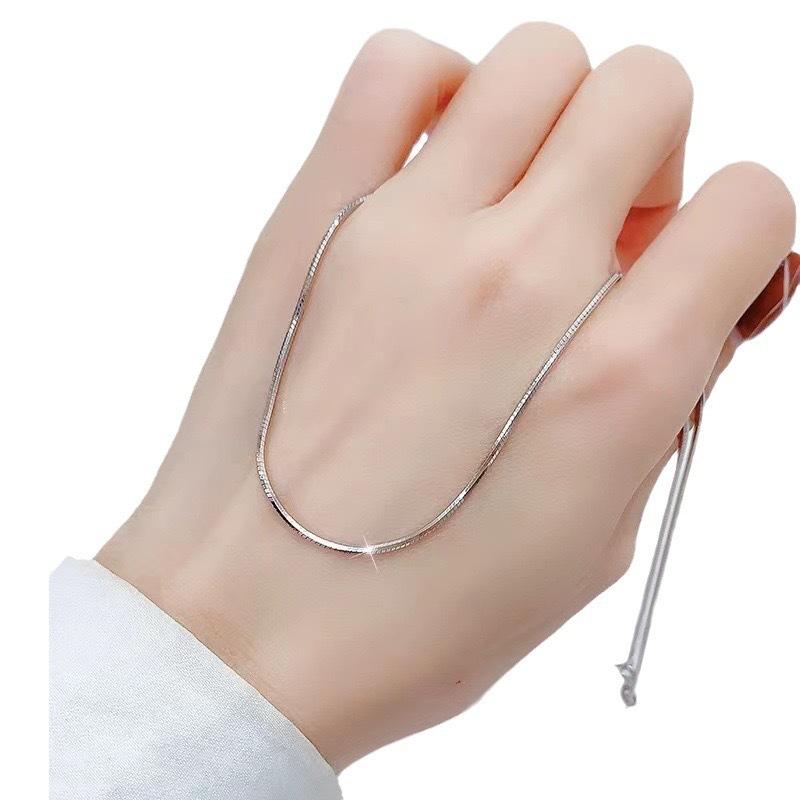 Naszyjnik z łańcuszka ze stali tytanowej o szerokości 1,8 mm, ośmiokątny łańcuszek typu 'snake bone', damski wysokiej jakości łańcuszek swetrowy ze stali nierdzewnej, wszechstronny łańcuszek typu 'snake bone'