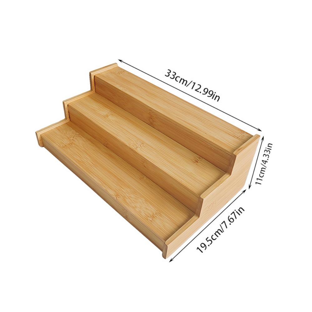 3-Tier Kitchen Cabinet Organizer Bamboo Spice Storage Shelf Spice Rack Organizer  Cabinet