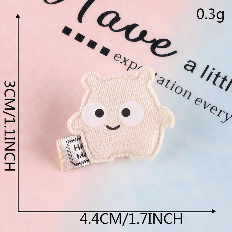 Stoff Aufkleber Dekorative Schmuckstücke Niedlicher Plüschbär Cartoon Haarnadel Lederring Zubehör Brosche Handgemacht DIY Haarschmuck Zubehör