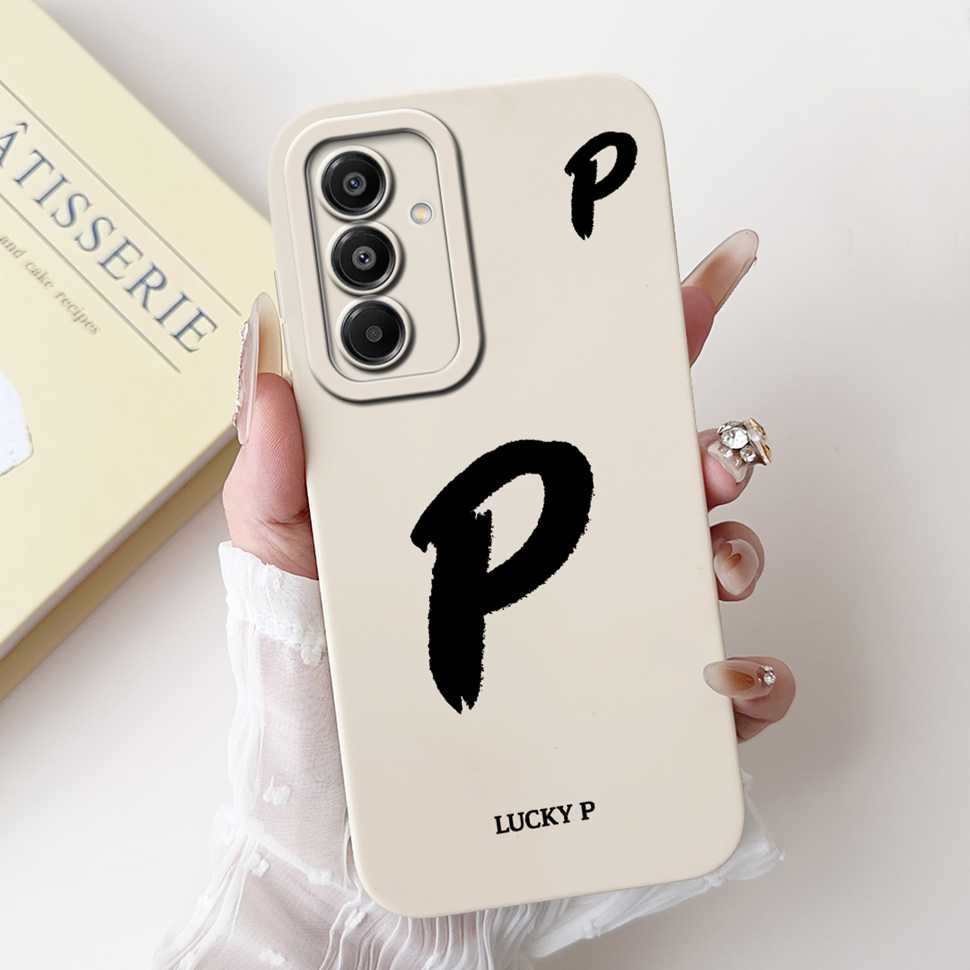 For Samsung Galaxy A17 4G Case New Lucky Letters A-Z Soft Silicone Back Cover For Samsung A17 A17 4G 5G 2025 Phone Cases Bumper