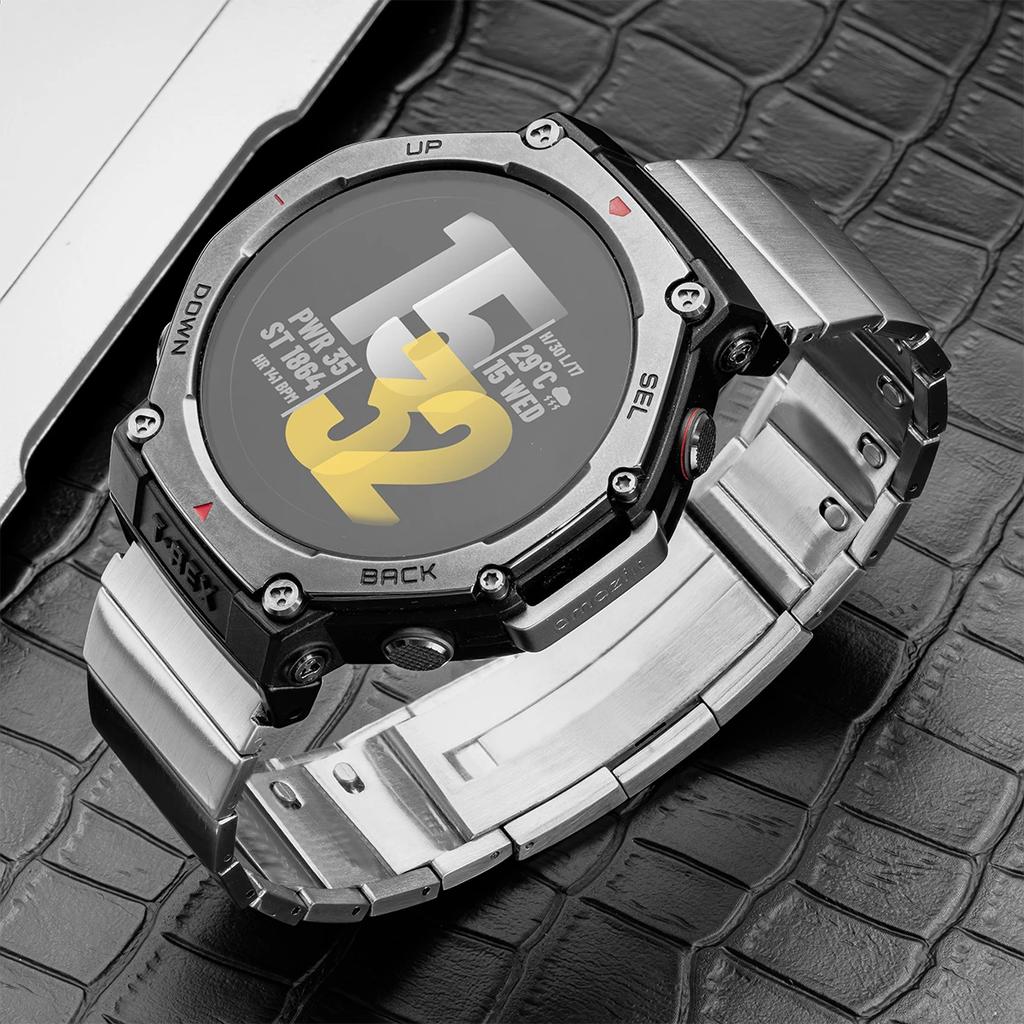 Cinturino in Metallo di Titanio per Huami Amazfit T-rex 3/2/1 Cinturino in Acciaio Inossidabile per Amazfit T-rex Ultra/Pro Braccialetto Regolabile per Smartwatch
