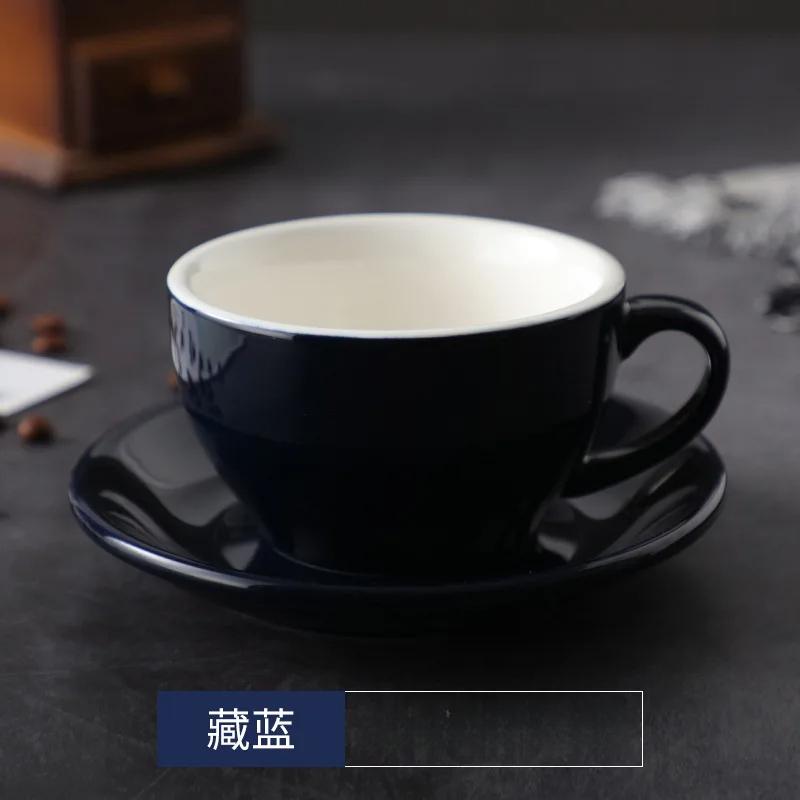 Glazură colorată, ceramică îngroșată, ceașcă cu latte pentru cappuccino, ceașcă profesională figurată, gură de competiție standard, ceașcă de cafea de 250 ml