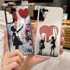 Banksy Graffiti Artwork Phone Case For Samsung S25 Ultra S23 S22 S21 S20 Plus S24 Fe A55 Color Silver Cover